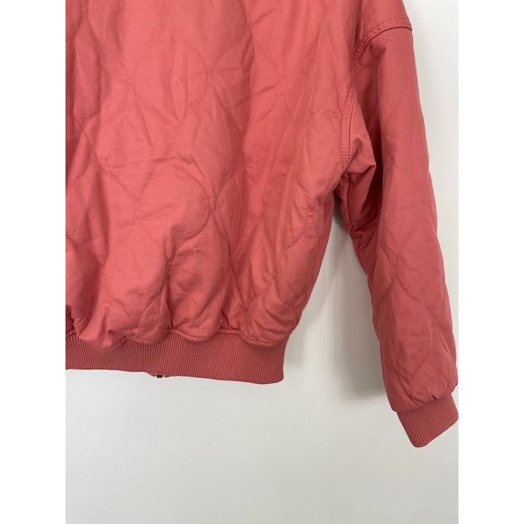 Universal Thread Women's Bomber Jacket XS Pink Zip Puffer Quilted Pockets New - Picture 6 of 9